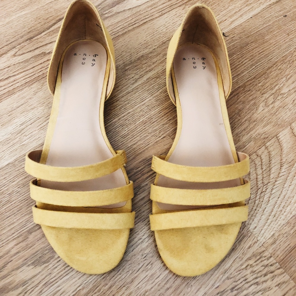 Yellow multi strap sandals